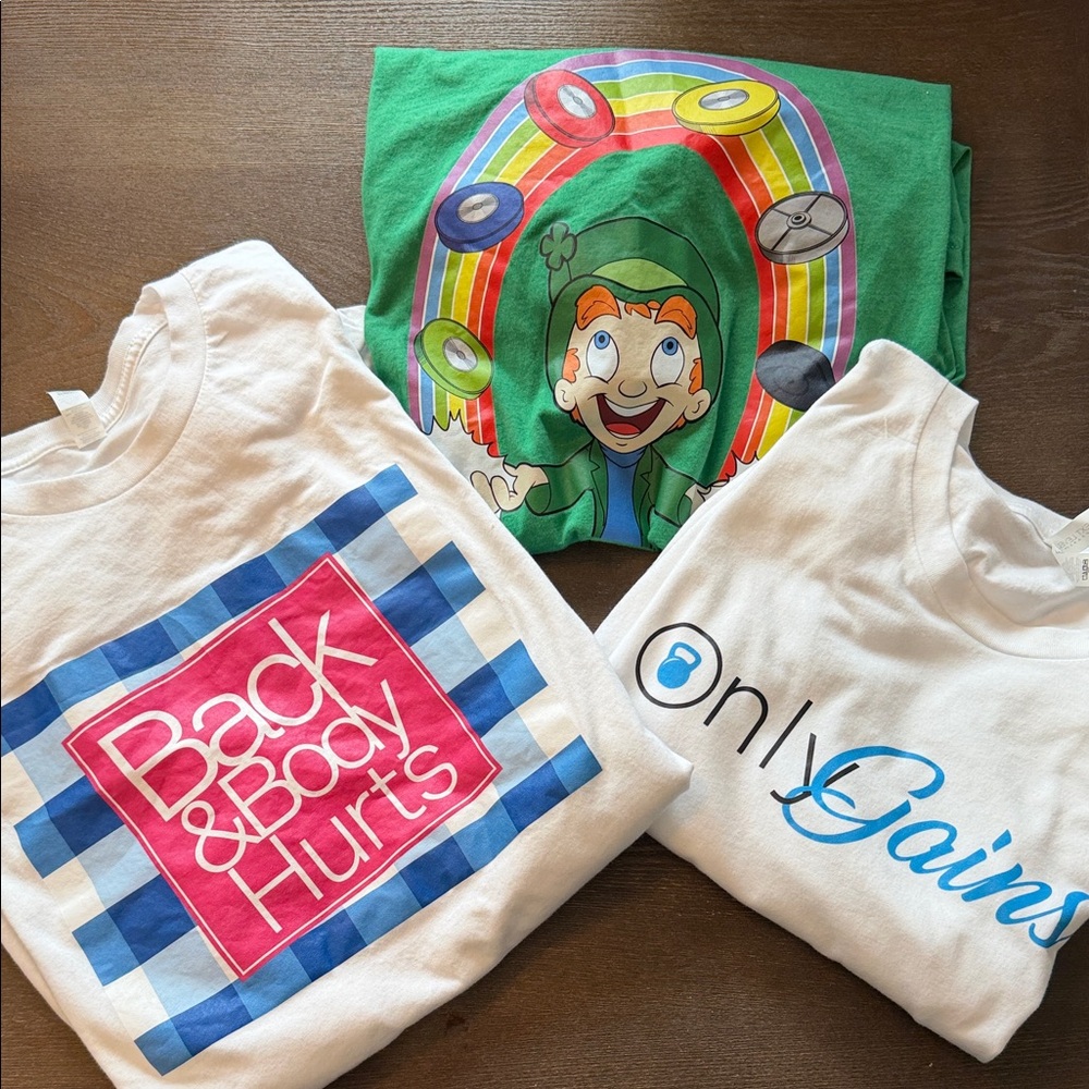 Barbell Voodoo - CrossFit Graphic Tee Lot - White & Green Retro Prints